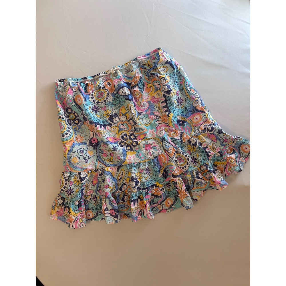Escape by Habitat Clothes Skirt Womens Large Multi-Color Paisley Ruffle Tiered